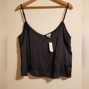NWT Aerie Satin Tank Top Size L Smoked Gray